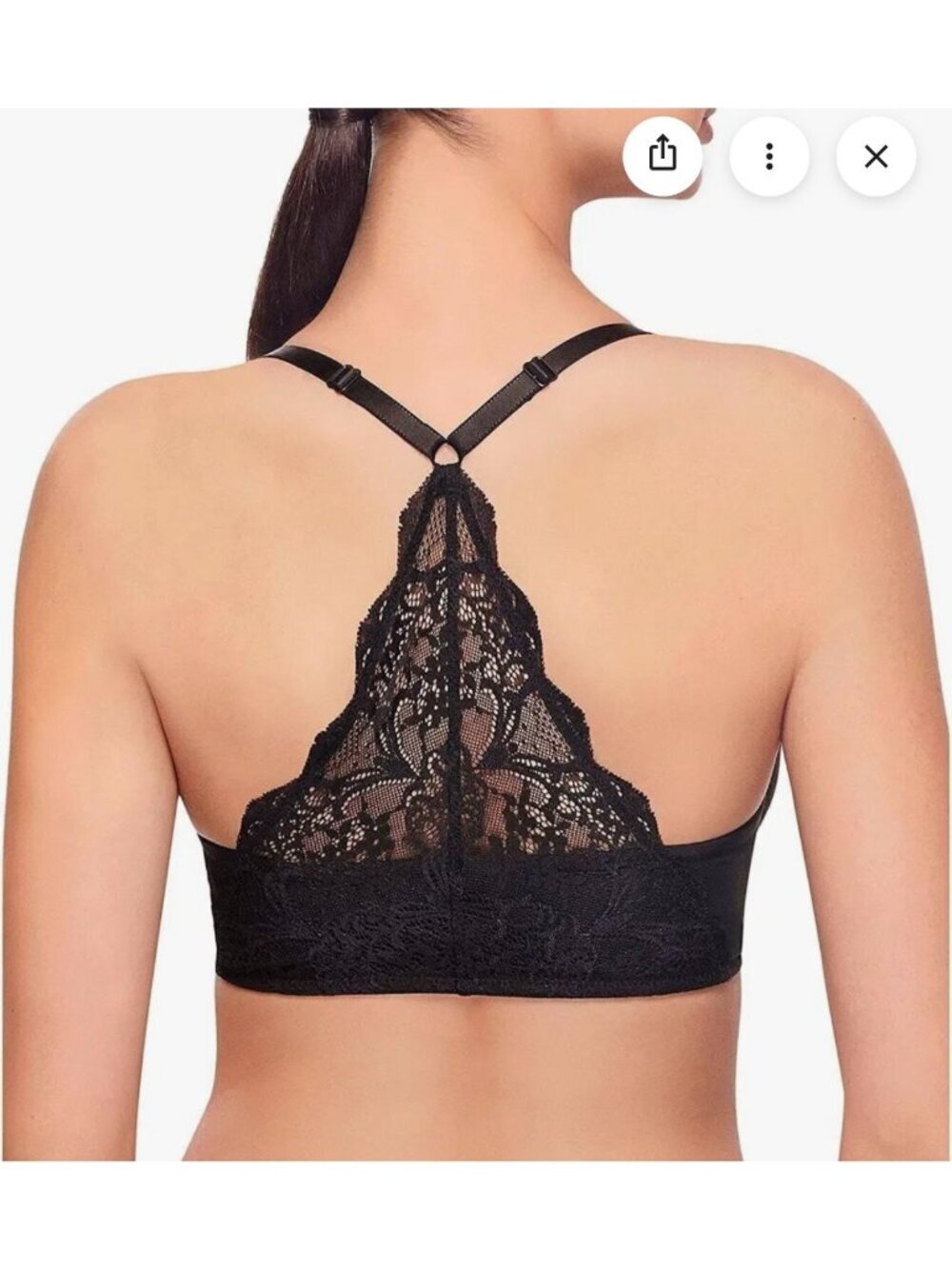 Wacoal Lace Impression Front Close Racerback T-Shirt Bra Sz 36DD EUC Comfortable